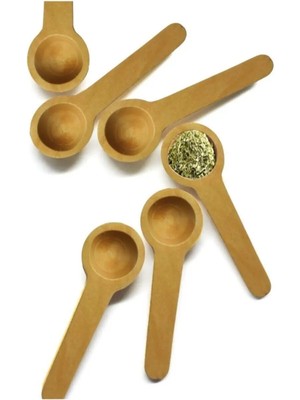 Mikasso 6 Lı Ahşap Mini Ölçek Kaşığı - Baharat ve Reçel Kaşığı 7 cm Çelik Çok Renkli