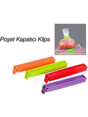 Mikasso Gıda Poşeti Ağzı Kapatma Aparatı Poşet Kapatıcı Klips 5ADET Plastik Plastik Çok Renkli