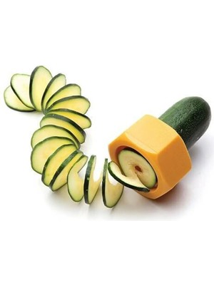 Mikasso Plastik Somun Şekilli Salatalık Kabak Dilimleyici Doğrayıcı Aparat Plastik