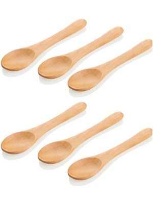 Mikasso Ahşap Reçel Tatlı Kaşık 6 Adet Plastik Çok Renkli