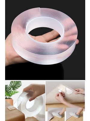 Mikasso 5 Metre Çift Taraflı Nano Teknoloji Kalın ve Süper Güçlü Bant Duvar Çerçeve Taşıyıcı