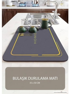 Mikasso 1 Adet - 35X50 Bulaşık Matı, Kurulama Matı, Tezgah Üstü Mat, Su Emen Mat, Lavabo Paspası, Ithal Mat