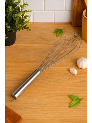 Mikasso Paslanmaz Çelik Çırpıcı 30 cm Pratik Yumurta Sos Karıştırıcı Çırpma Teli Paslanmaz Çelik