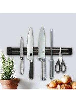 Mikasso Mıknatıslı Bıçak Askısı Bıçak Tutucu Bıçak Askısı Duvara Monte 33CCM Metal 50 x 70 Beyaz Tr