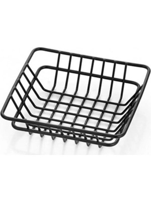 Mikasso Örgülü Kare Ekmek ve Meyve Sepeti 15*15*4cm Ekru