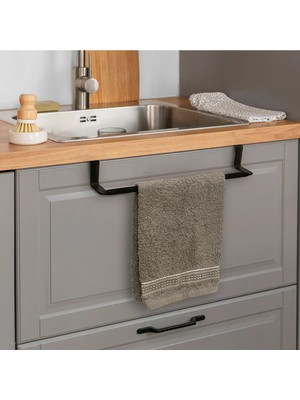 Mikasso Siyah Polikarbon Havlu Askısı Towel Bar Bej