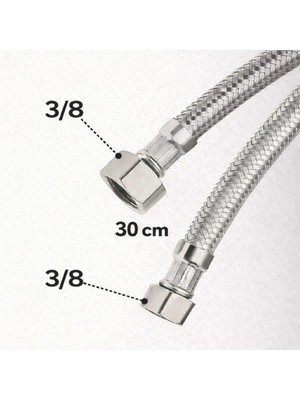 Mikasso Spiral Çelik Flex 3/8 - 30 cm (3/8 - 3/8)