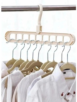 Mikasso 1 Adet Çok Fonksiyonlu Dolap Içi Düzenleyici Organizer Sihirli Askı Tişört Gömlek Elbise Askısı Plas