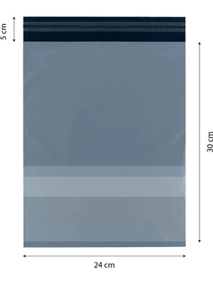 Mikasso 24X30 5 Cepli Kargo Poşeti (100 Adet) Gri 24 x 30 x 4
