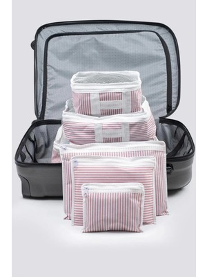 Mikasso 6'lı Valiz Düzenleyici Set Pembe Pembe
