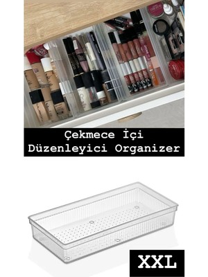 Mikasso Xl Modüler Çekmece Içi Düzenleyici - Banyo Makyaj Takı Organizer Ofis Düzenleyici 30,5 x 15 cm Plast
