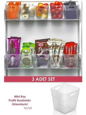 Mikasso 3lü Buzdolabı Kapak Içi Düzenleyici Organizer | Buzdolabı Içi Düzenleyici ve Banyo Organizeri Plasti