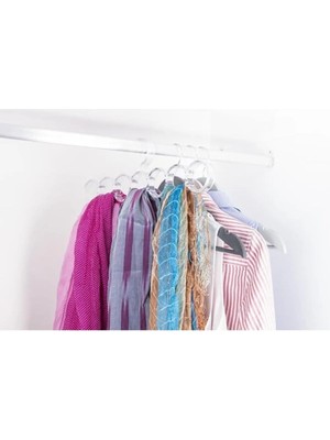 Mikasso Şeffaf Fular Şal Atkı Eşarp Aksesuar Askısı Askılığı Dolap Düzenleyici Plastik Turuncu Tr