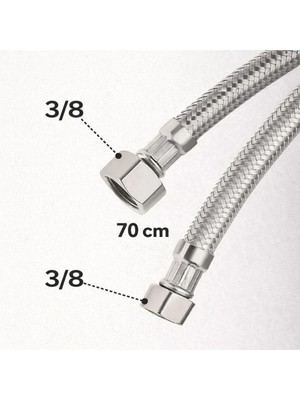Mikasso Spiral Çelik Flex 3/8 - 70 cm (3/8 - 3/8)