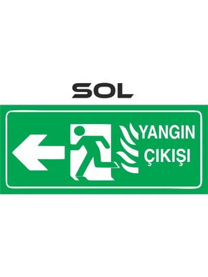 Mikasso Yangın Çıkışı 2 Adet Uyarı Levhası Sol Yön