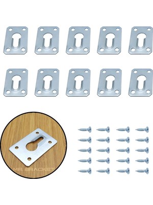 Mikasso 10 Ad. Gizli Çerçeve Askısı Büyük - Metal Tablo Askı Aparatı - Vidalı Fotoğraf Resim Asma Kancası