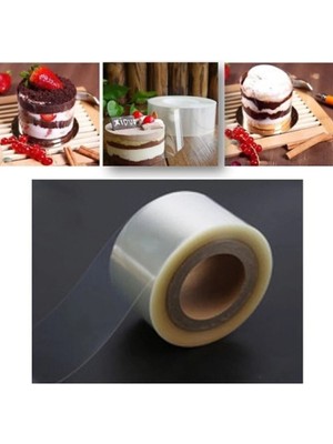 Mikasso Şeffaf Desensiz Pasta Yan Dekor Film Jelatin-Krema Tutucu 5 Cm-25 cm Plastik