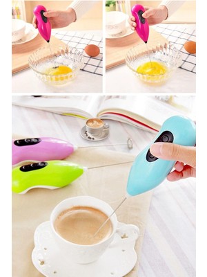 Mikasso Mini Mixer Kahve Süt Köpürtücü Karıştırıcı Cappucino Mikser - Pratik Pilli Köpürtücü Plastik
