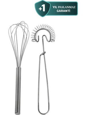 Mikasso Idealisk 2 Parça Paslanmaz Çelik Çırpıcı Pratik Mutfak Gereçleri Paslanmaz Çelik