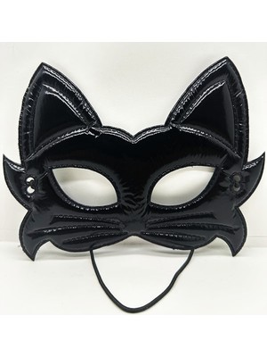 NessiWorld Siyah Renk Kumaş Malzemeden Imal Eva Kedi Maskesi 19X15 cm