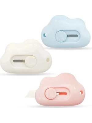 Mikasso Taşınabilir Sevimli Bulut Şeklinde Falçata - Maket Bıçağı 3 Renk 1 Adet Gönderilecek