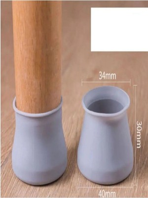 Mikasso Masa ve Sandalye Ayak Koruyucu Gri Renk Silikon 12 Adet Gri