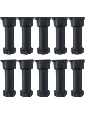 Mikasso Ayarlanabilir Plastik Mutfak Dolap Tezgah Baza Ayağı 12-17 cm Siyah (10 Adet) - Tek Ebat Siyah