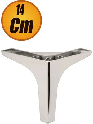 Mikasso Yonca Lüks Mobilya Kanepe Sehpa Tv Ünitesi Koltuk Ayağı 14 cm Parlak Krom Baza Ayakları. Gri