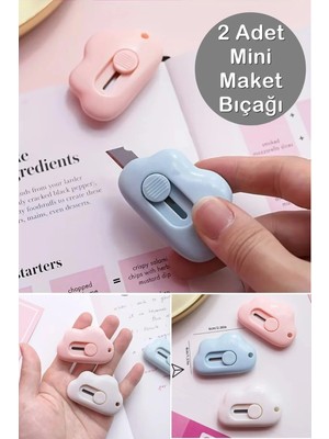 Mikasso 2 Adet Taşınabilir Sevimli Bulut Şeklinde Falçata - Mini Maket Bıçağı