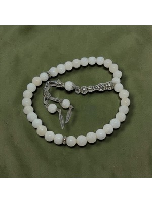 Lunel Accessory Doğal Sedef Taşlı Tesbih 8 mm Taş – El Işçiliği Imame Detaylı Şık Tesbih