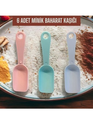 Mikasso 6 Adet Minik Baharat Kaşığı Plastik Çok Renkli