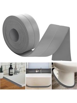 Mikasso Sızdırmaz Bant Gri 3 Metre Su Geçirmez Lavabo Tezgah Kenarı Klozet Duşakabin Izolasyon Şerit Bandı G