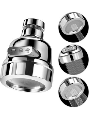 Mikasso Krom Tasarruflu 3 Fonksiyonlu Oynar Mutfak Musluk Başlığı – Su Tasarruf Aparatı