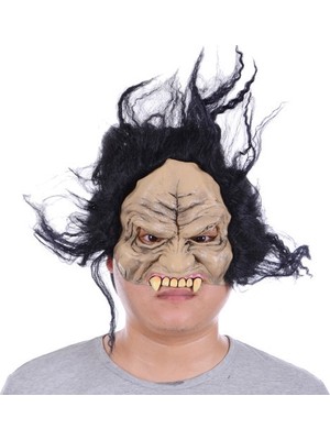 Nessiworld Dişli Korku Maskesi Saçlı Yarım Surat