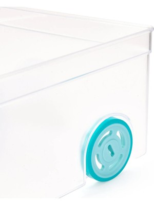 Mikasso Roll-In Tekerlekli Buzdolabı Düzenleyici - Şeffaf - 16X31 cm Plastik Tr