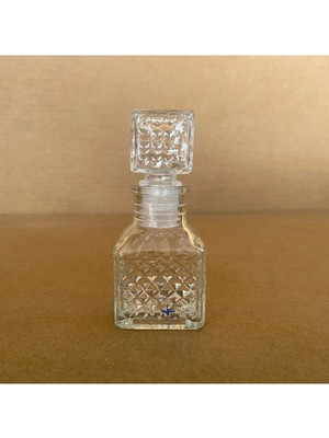 Mikasso 50 cc Lüks Cam Şişe - Cam Kapaklı - Kare Şeffaf 100 x 50 Tekli Hediye Paketi