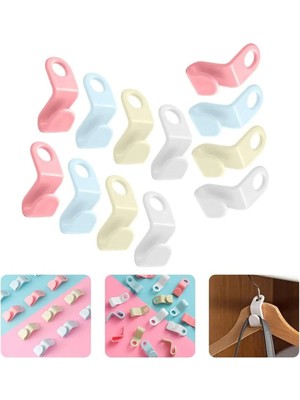 Mikasso Kaymaz Kıyafet Palto Askıları Kancalar Askı Uzatma Klipsleri Dolaplar Dolap Organizatörü Plastik Çok