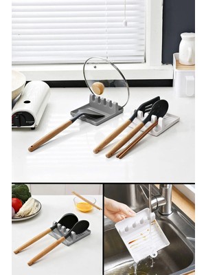 Mikasso Kaşıklık ve Kapak Tutucu Tezgah Düzenleyici Plastik Tr