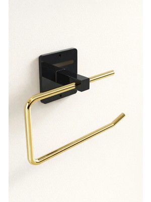 Mikasso Gold Duvara Monte Wc Kağıtlık Metal Modern Tuvalet Kağıdı Askısı Altın