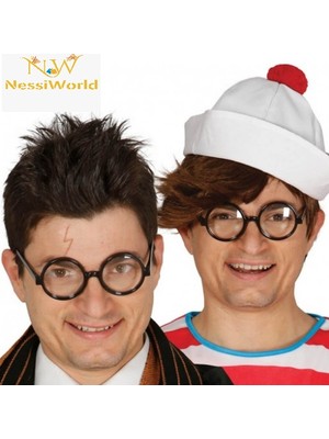 NessiWorld Siyah Çerçeveli Numarasız Camlı Öğrenci Şaka Gözlüğü 1 Adet