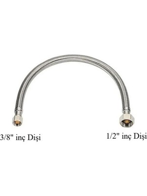 Mikasso 3/8" Dişi 1/2" Dişi 50CM Fotoselli Batarya Flex Duvar Bağlantı Hortumu