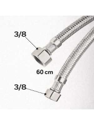 Mikasso Spiral Çelik Flex 3/8 - 60 cm (3/8 - 3/8)