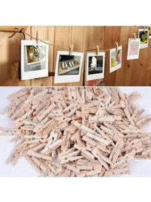 Mikasso Ahşap Mini Mandal Seti 2 Kahverengi