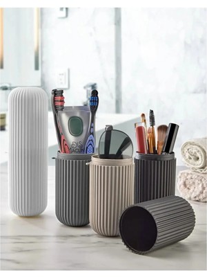 Mikasso Seyahat Tipi Taşıma Kabı Smart Saklama Kabı Diş Fırçası, Makyaj, Gözlük Kutusu Organizer Plastik Çok