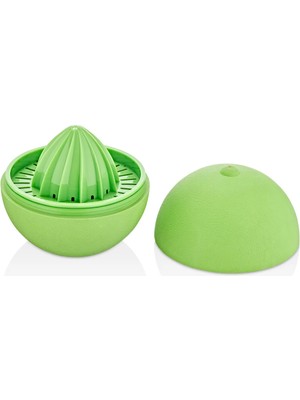 Mikasso Narenciye Sıkacağı Saklama Kabı Qlux Portakal Şeklinde Narenciye Limon Sıkacağı L-00897 Plastik Yeşi