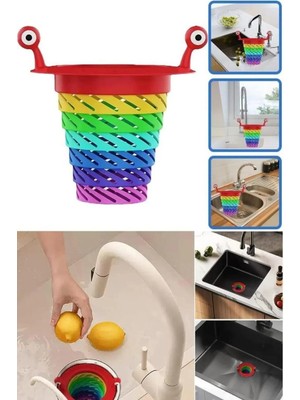 Mikasso 6 Kademeli Renkli Lavabo Süzgeçi Lavabo Mesh Süzgeç Kapağı Banyo Mutfak Süzgeci Plastik