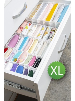 Mikasso 8 Bölmeli Akordiyon Organizer Xl Xlarge Kumaş Gri Tr