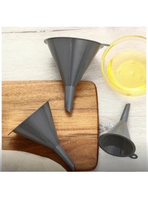 Mikasso Gri Renkli Pratik 3 Boy Huni Seti ,3'lü Huni Seti ,3 Boy Plastik Huni Plastik