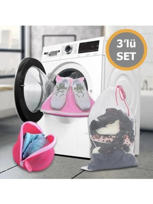 Mikasso 3 Lü Set Çamaşır Sütyen Ayakkabı Yıkama Filesi Çamaşır Yıkama Filesi