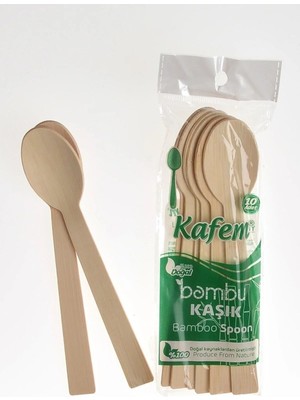Mikasso Ahşap Kaşık Bambu 10 Adet Bambu Kahverengi